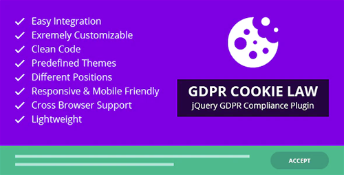 GDPR Cookie Law – jQuery GDPR Compliance Plugin